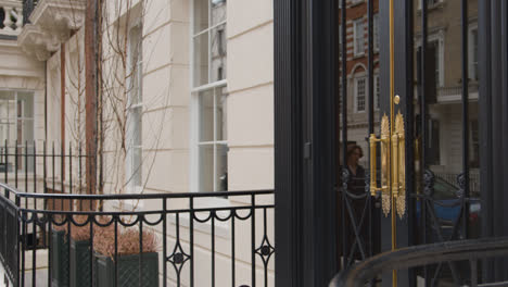 Close-Up-Of-Ornate-Door-Of-Building-In-Grosvenor-Street-Mayfair-London